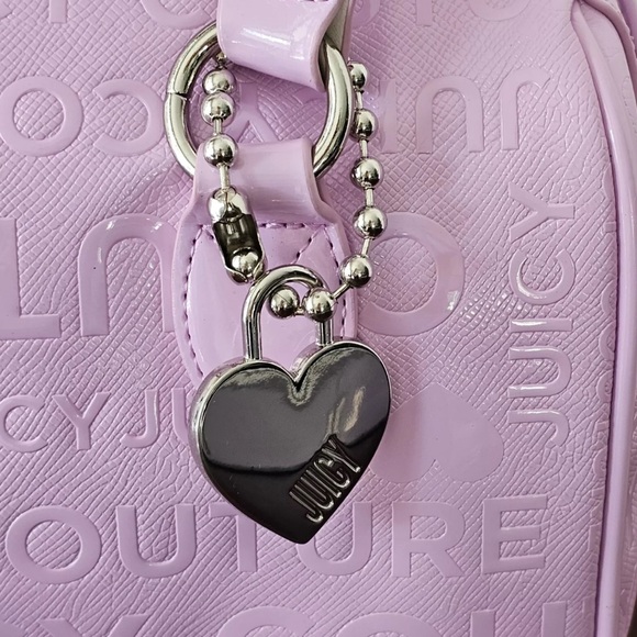 Juicy By Juicy Couture Monogrammed chain my Heart satchel Orchid Bouquet - Picture 4 of 10